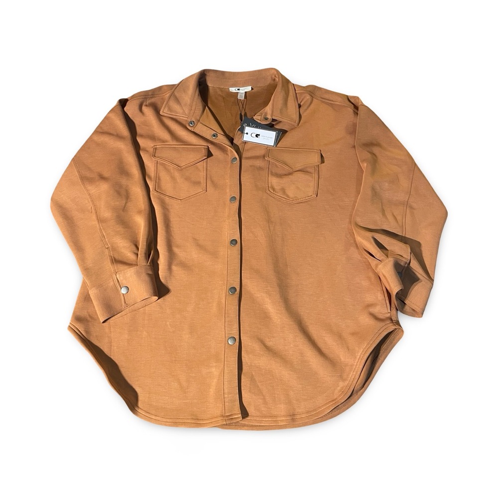 Cable & Gauge Sport Mens XL‎ Tan Brown Button Up Long Sleeve Shirt Top Casual